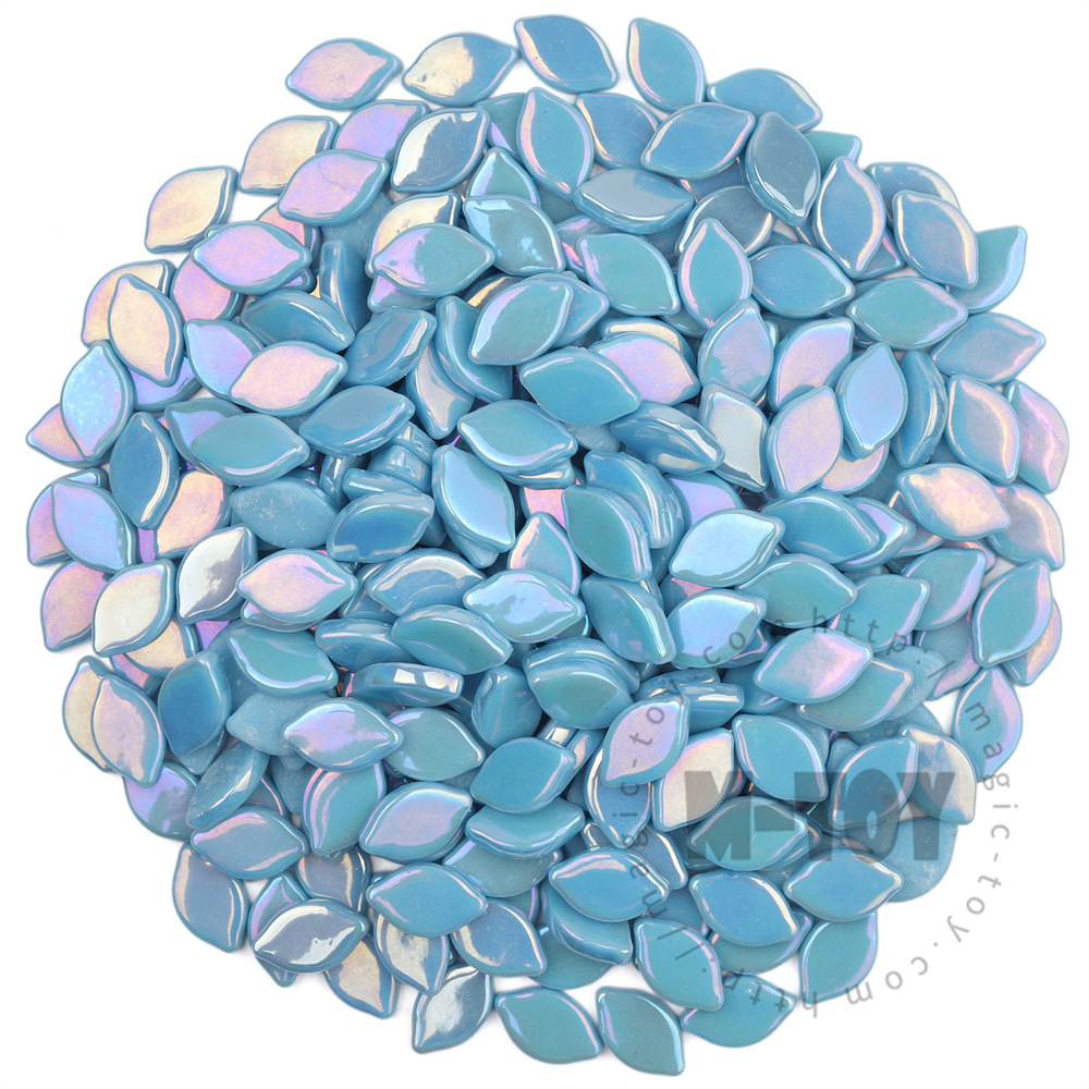 Iridescent Blue Small Petals Glass Mosaic SMBI08