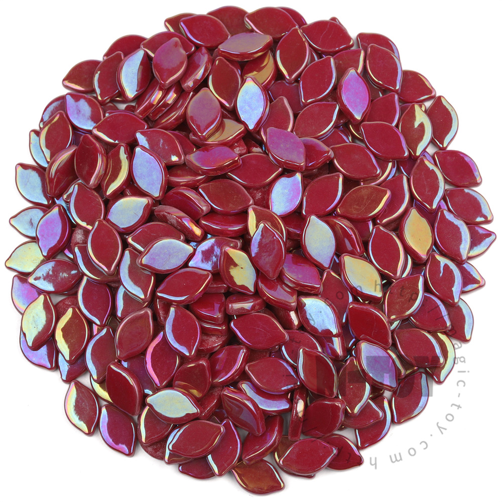 Iridescent Red Small Petals Glass Mosaic SMBI16
