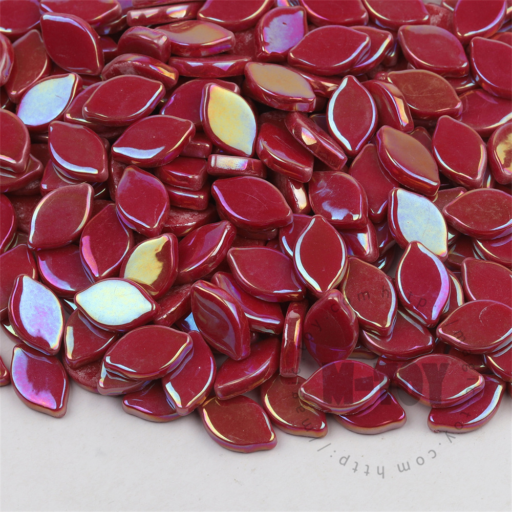 Iridescent Red Small Petals Glass Mosaic SMBI16