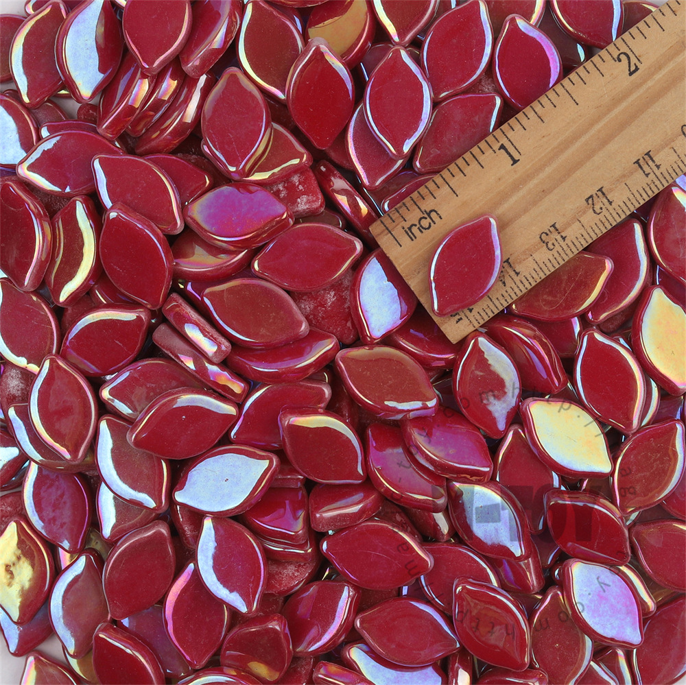 Iridescent Red Small Petals Glass Mosaic SMBI16