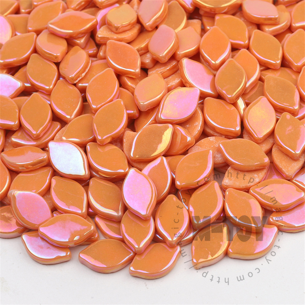 Iridescent Orange Small Petals Glass Mosaic SMBI18