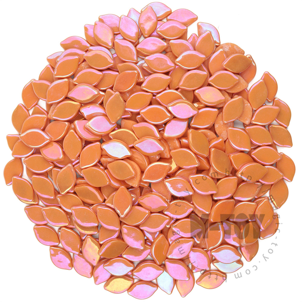 Iridescent Orange Small Petals Glass Mosaic SMBI18