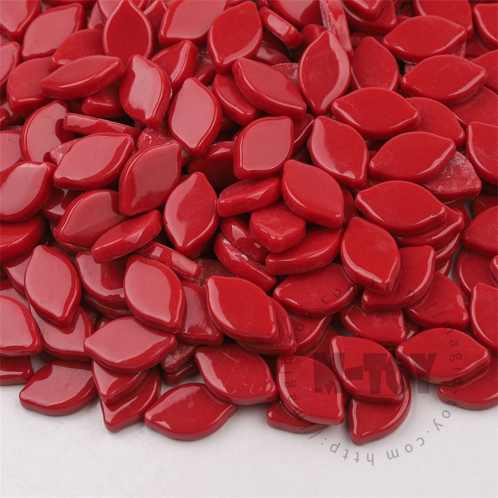 Glossy Red Small Petals Glass Mosaic SMBG16