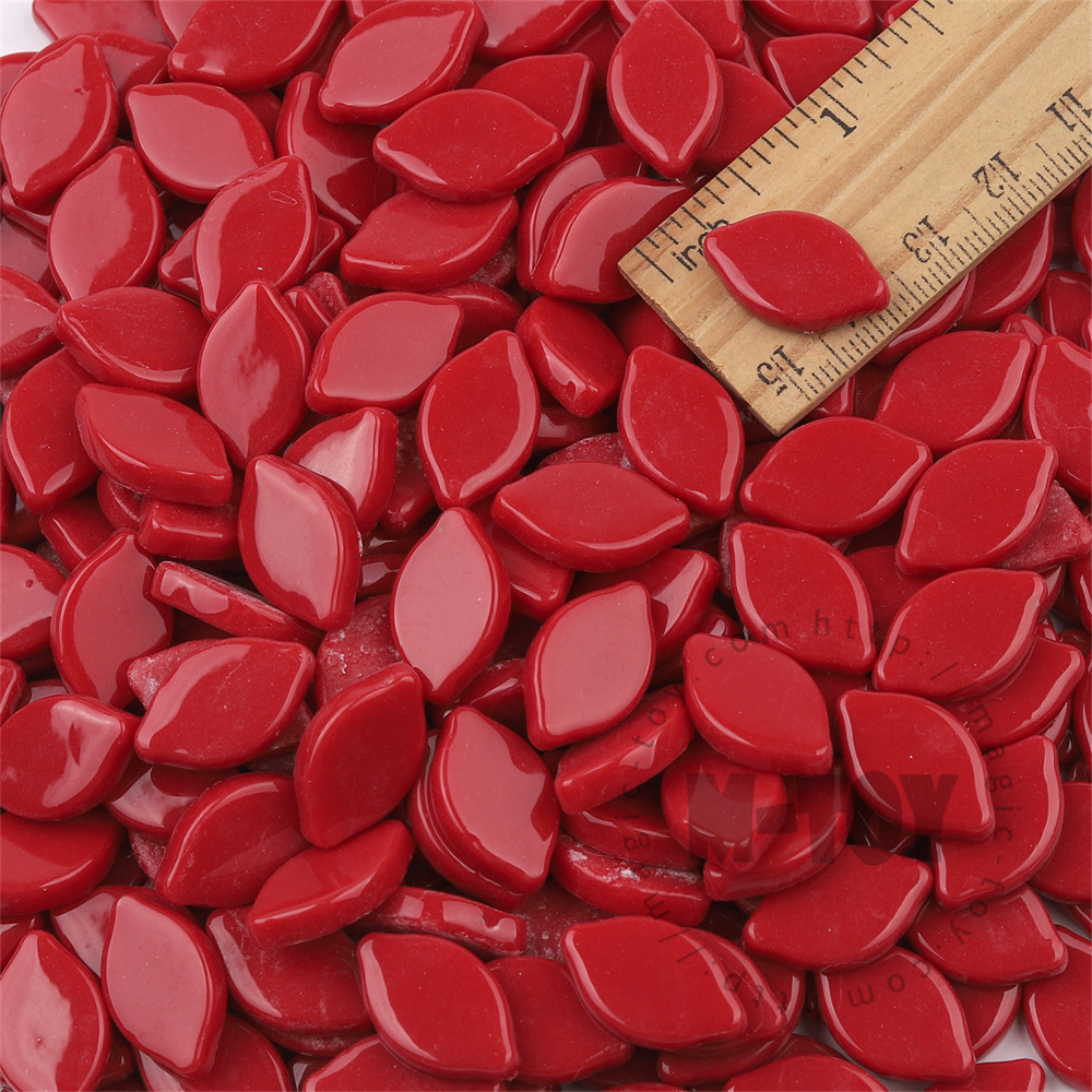 Glossy Red Small Petals Glass Mosaic SMBG16