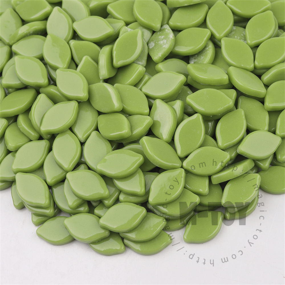 Glossy Green Small Petals Glass Mosaic SMBG47