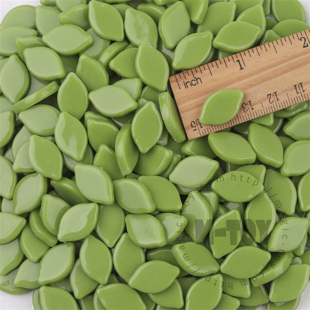Glossy Green Small Petals Glass Mosaic SMBG47