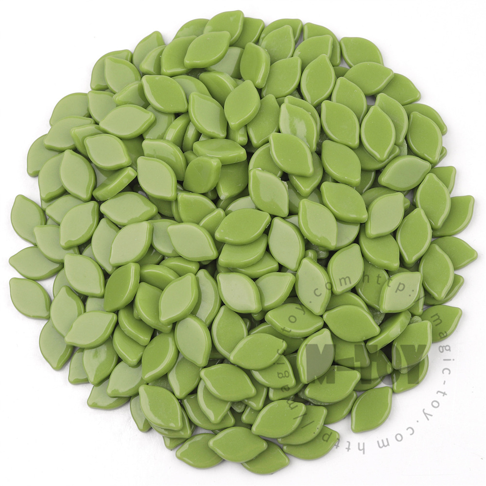 Glossy Green Small Petals Glass Mosaic SMBG47