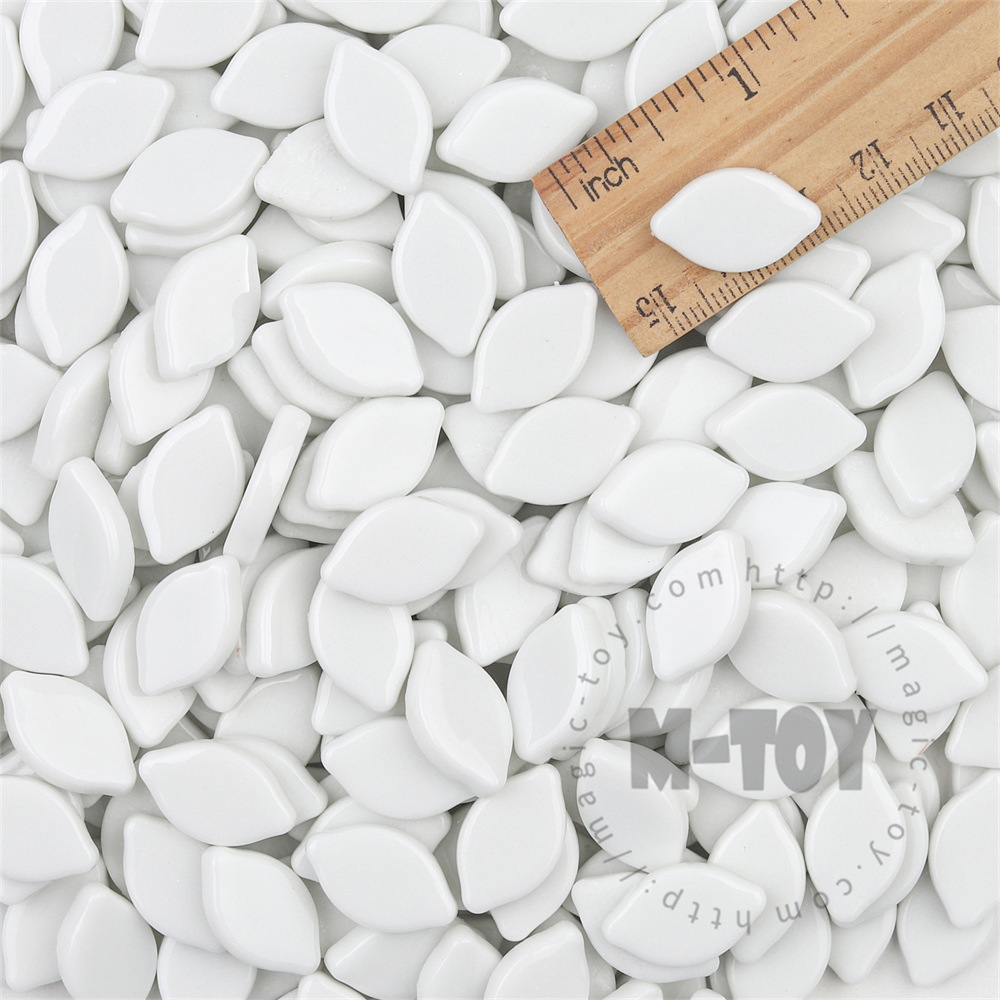 Glossy White Small Petals Glass Mosaic SMBG100