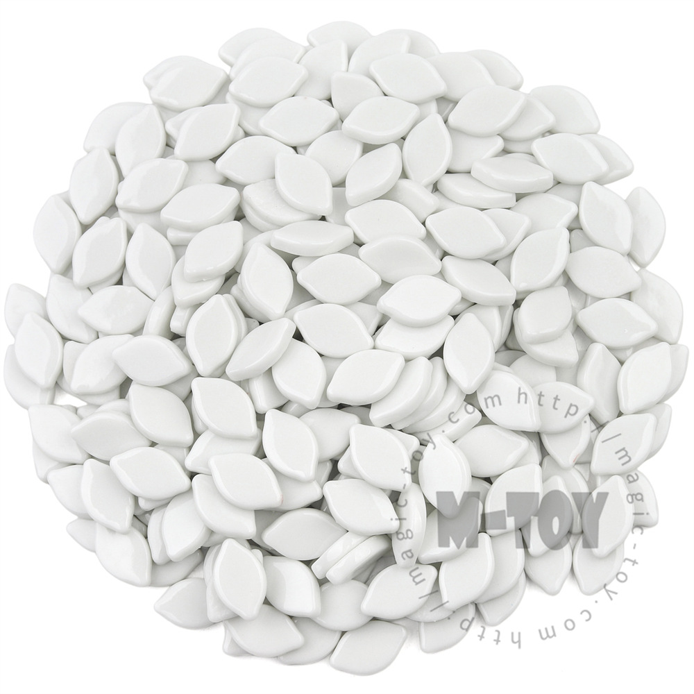 Glossy White Small Petals Glass Mosaic SMBG100