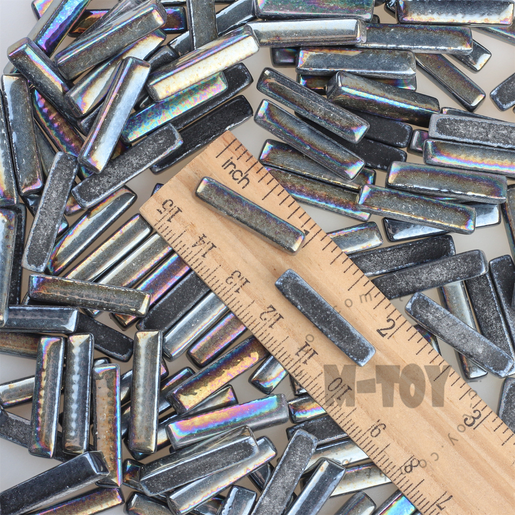 Iridescent Black Stick Glass Mosaic 525SBI56