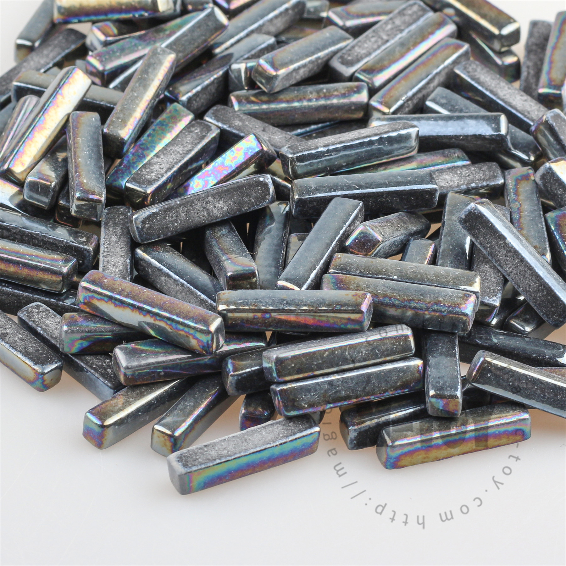 Iridescent Black Stick Glass Mosaic 525SBI56