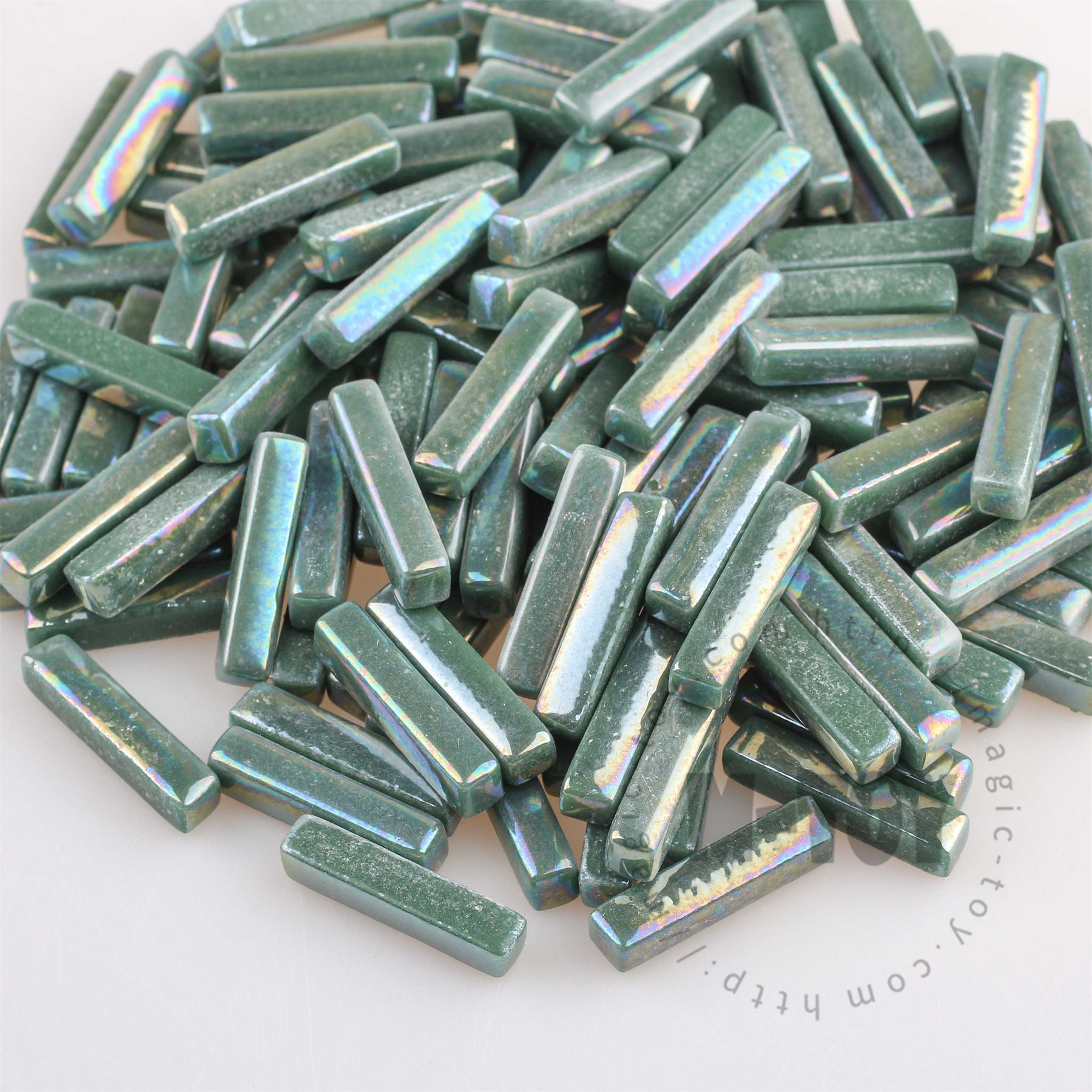 Iridescent Green Stick Glass Mosaic 525SBI44