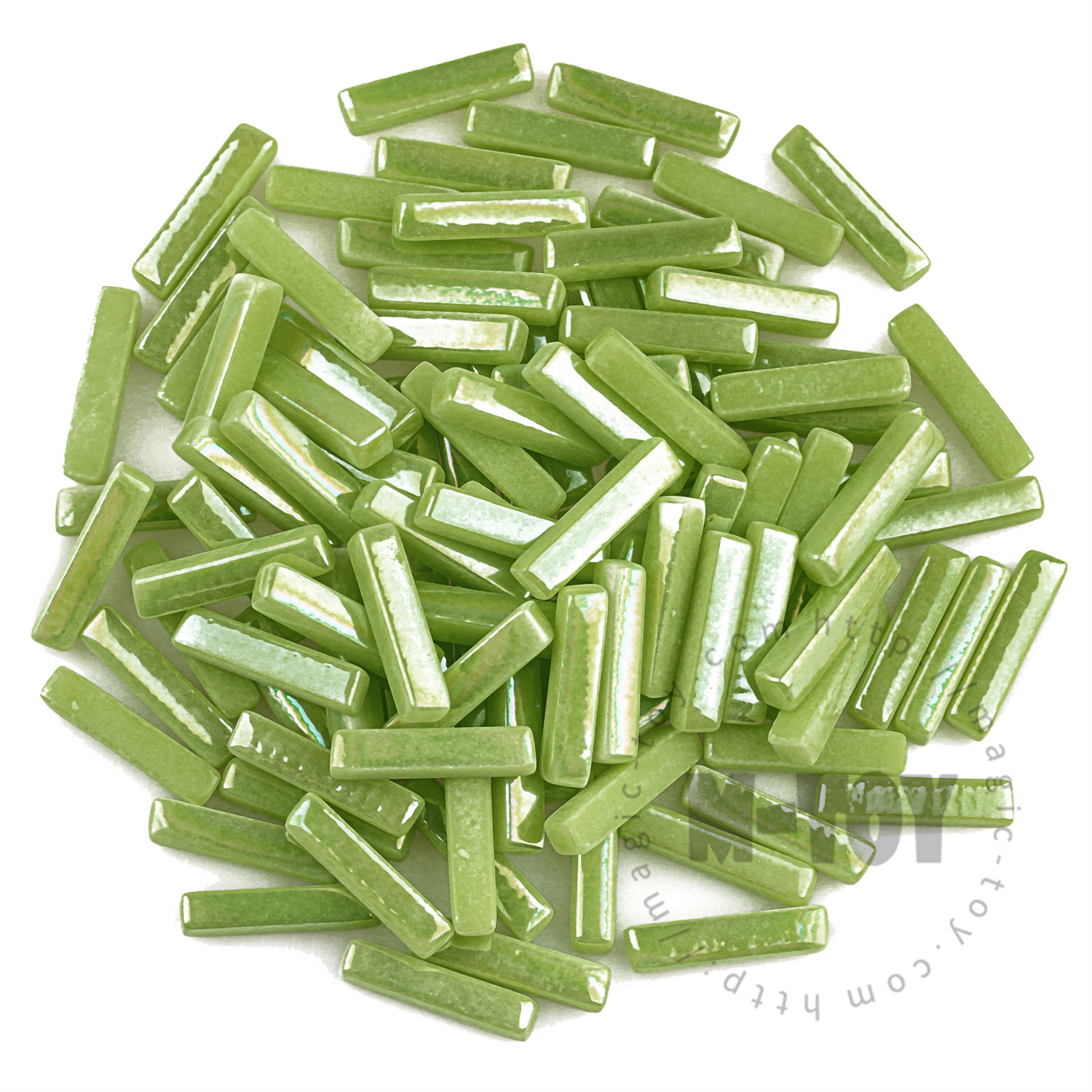 Iridescent Green Stick Glass Mosaic 525SBI47