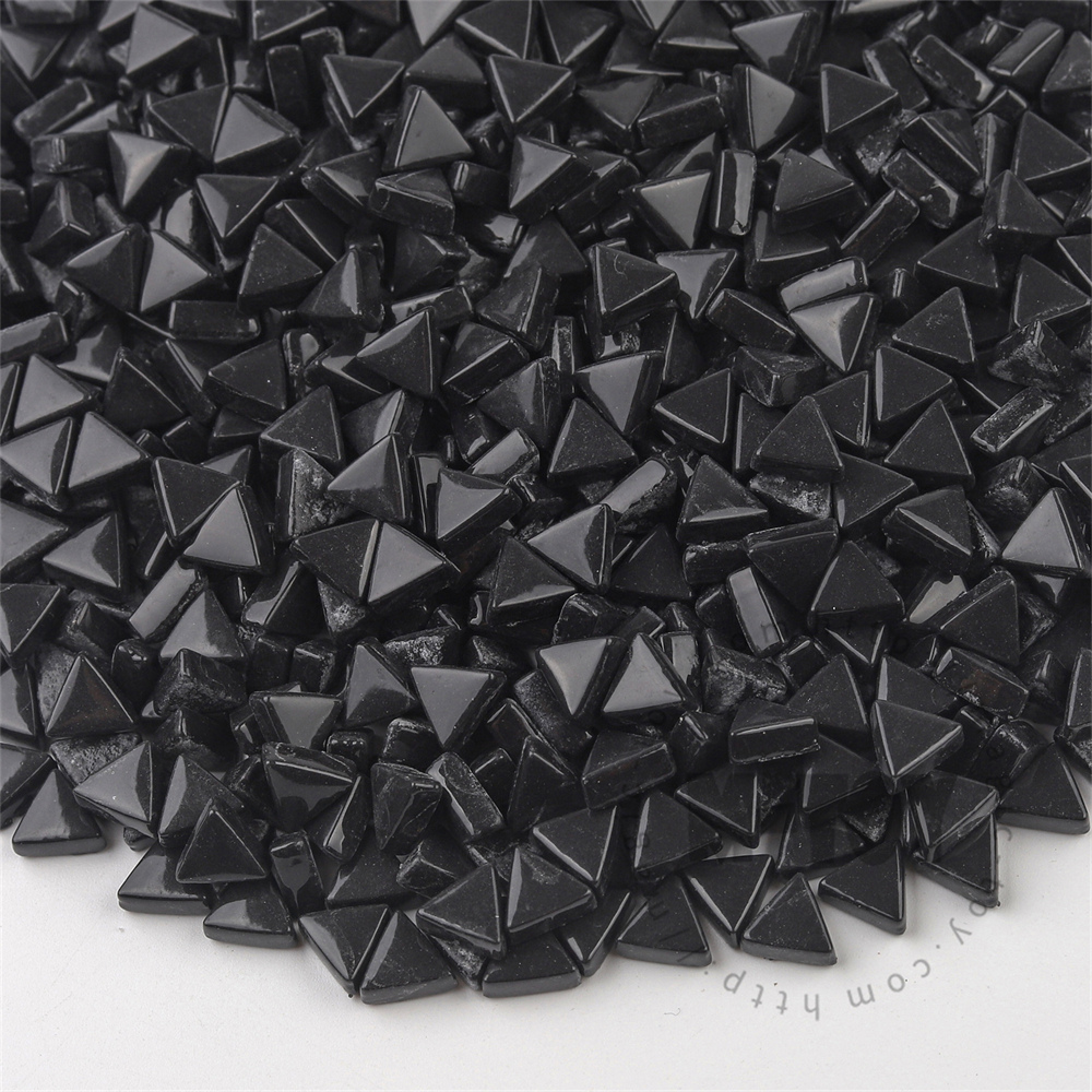 Black Mini Triangle Glass Mosaic 10SJG56