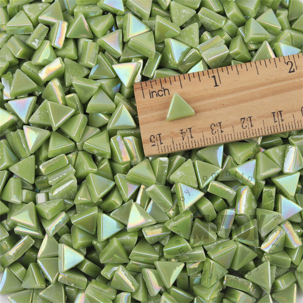 Green Mini Triangle Glass Mosaic 10SJI47