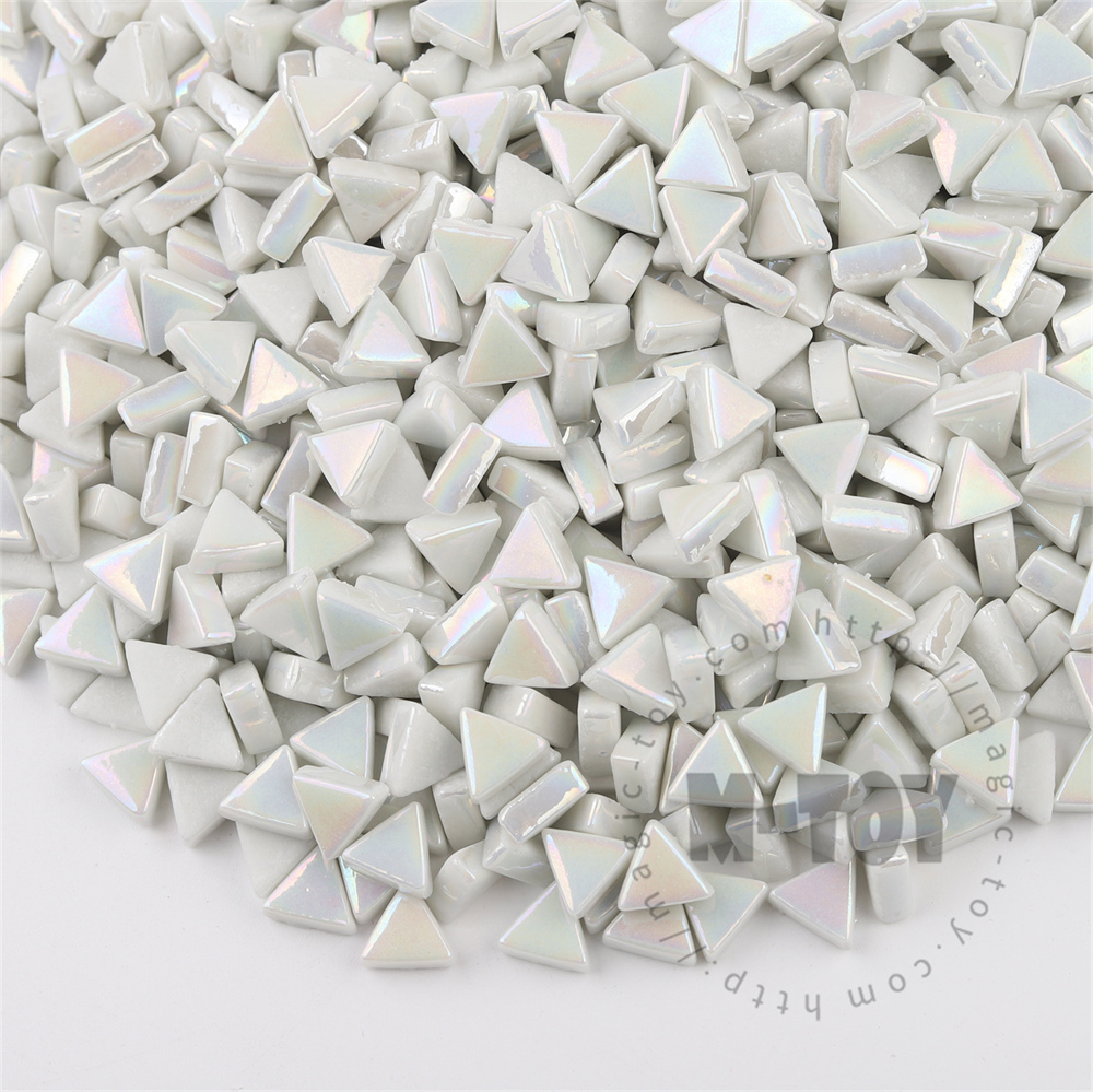 White Mini Triangle Glass Mosaic 10SJI100