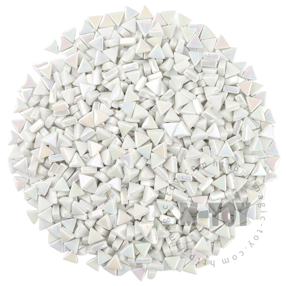 White Mini Triangle Glass Mosaic 10SJI100